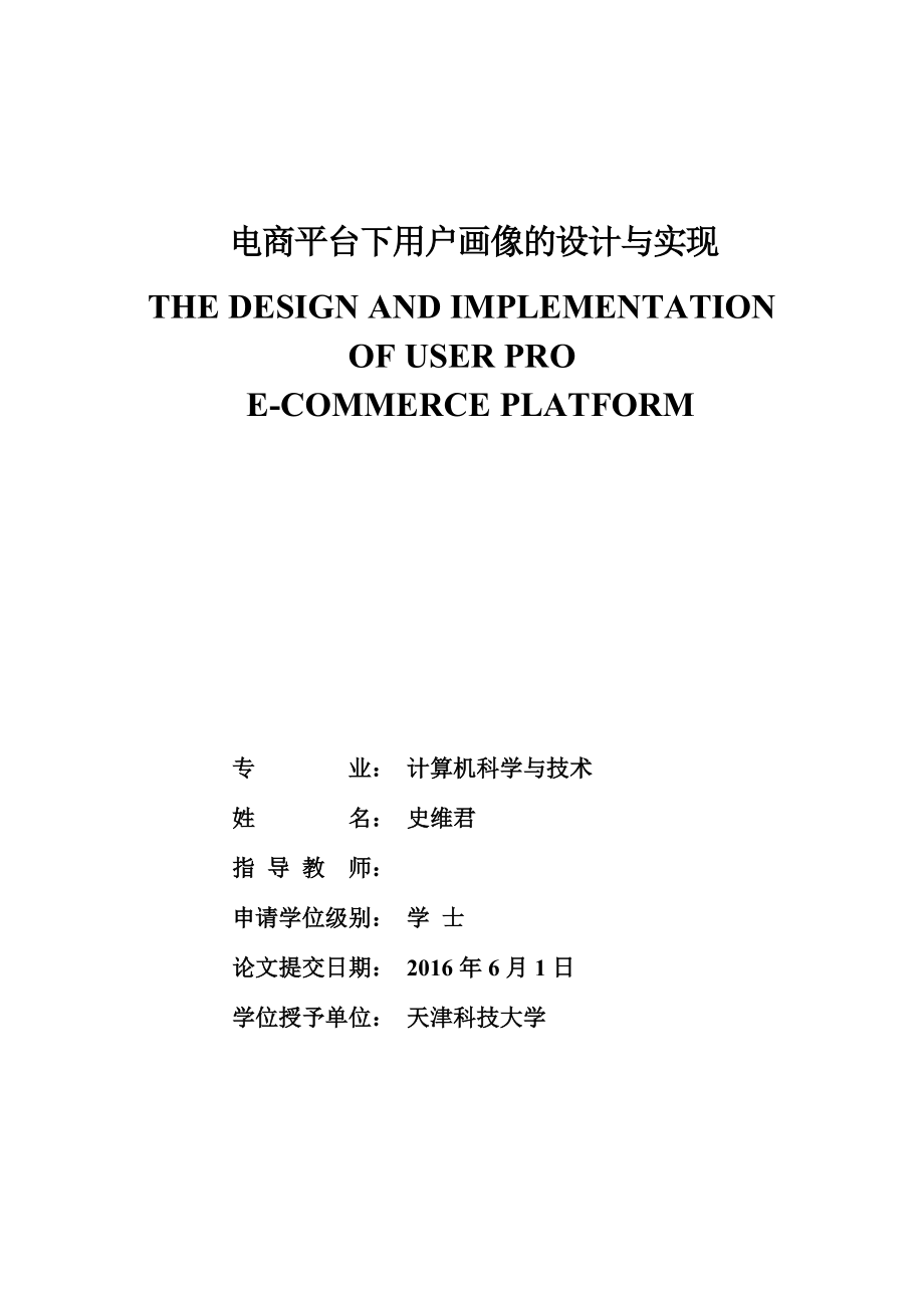 电商平台下用户画像的设计与分析培训资料.docx_第1页