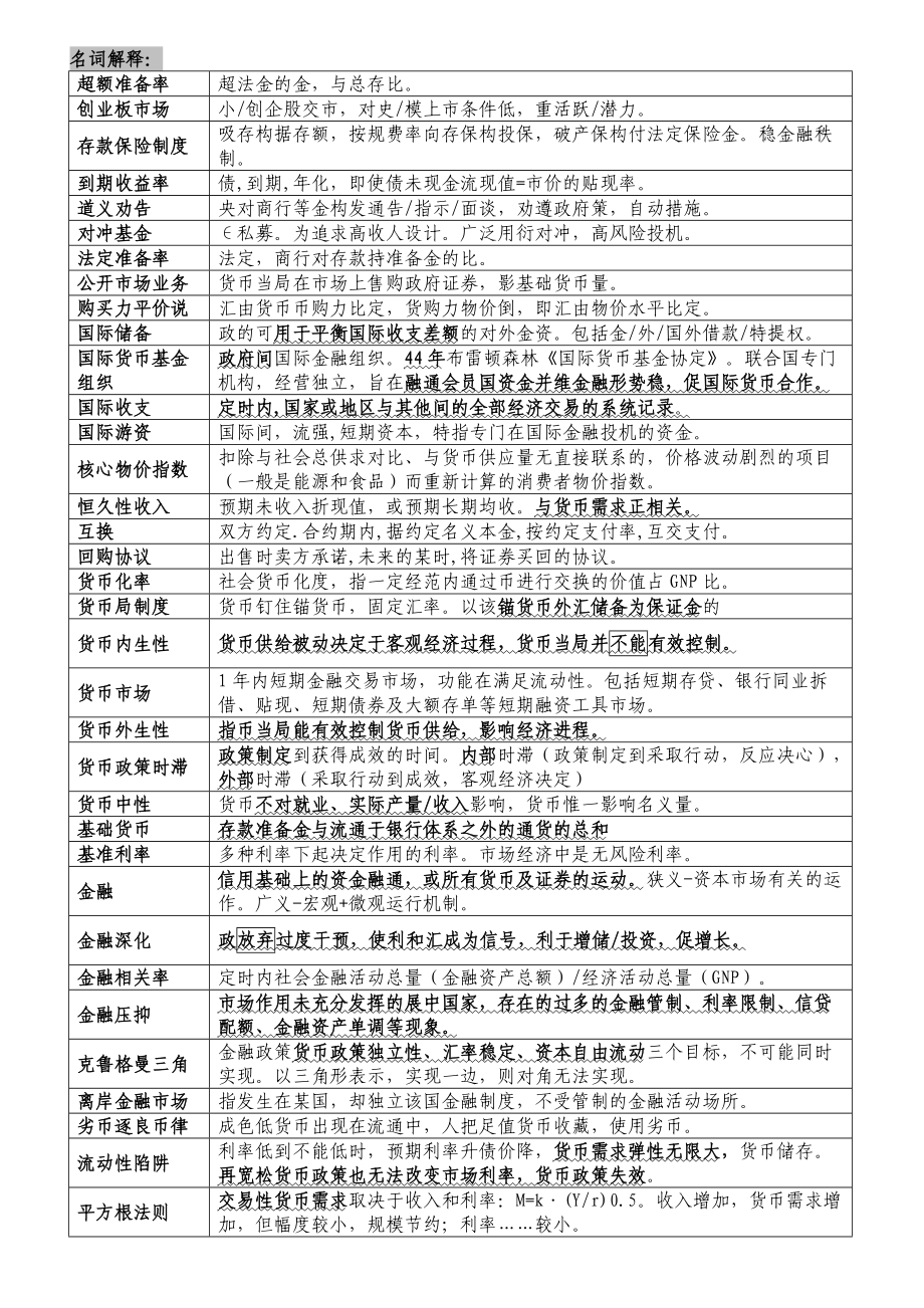 货币银行学背诵材料(提纲).docx_第1页