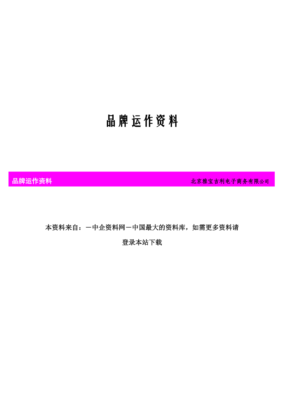 XX电子商务公司的品牌运作资料.docx_第1页