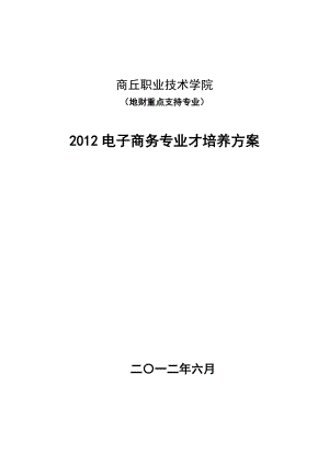 电子商务人才培养方案(高职院校).docx