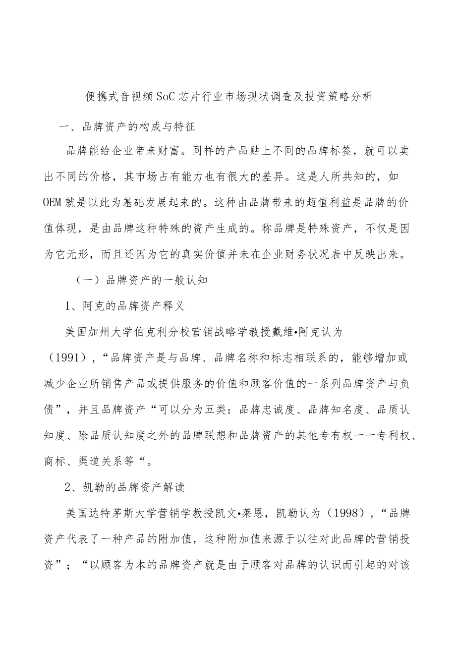 便携式音视频SoC芯片行业市场现状调查及投资策略分析.docx_第1页