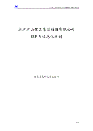 浙江江山化工股份有限公司ERP系统总体规划.docx