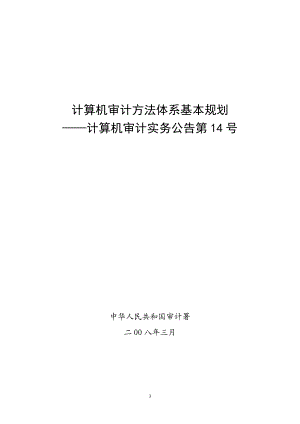 计算机审计方法体系基本规划.docx