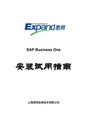 SAPBusinessOne安装试用指导书.docx