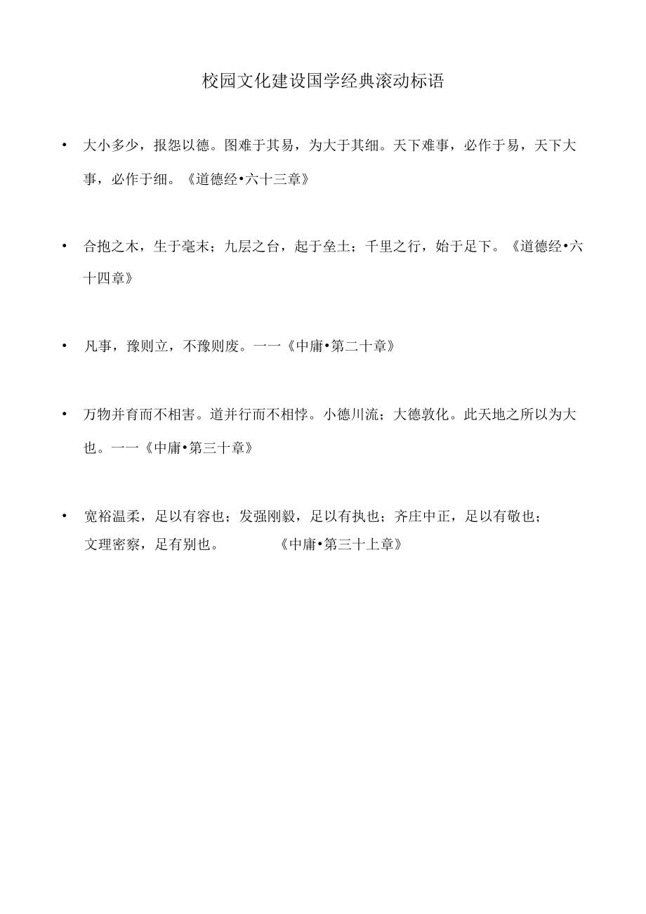 校园文化建设国学经典滚动标语.docx_第1页