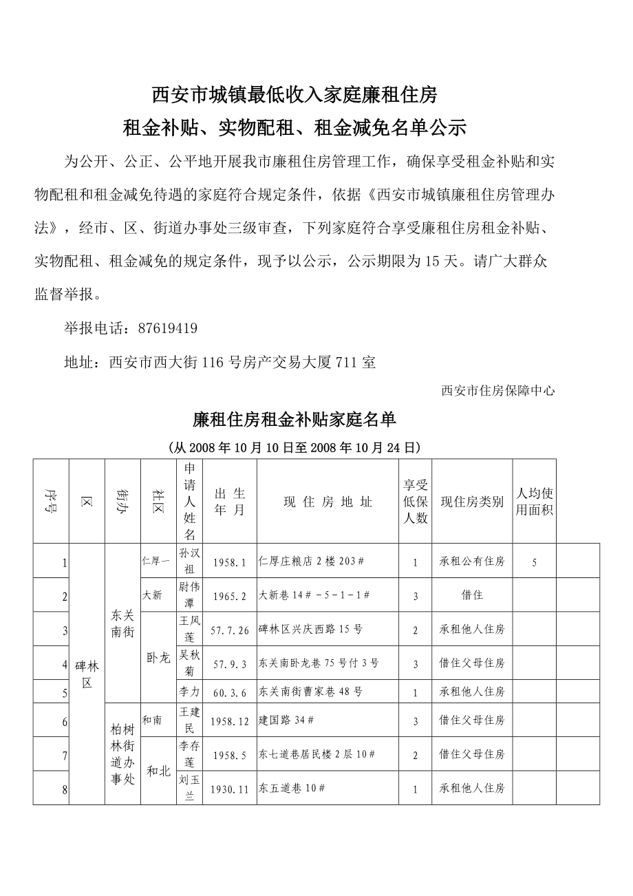 西安市城镇最低收入家庭廉租住房.docx_第1页