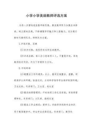 小学小学美丽教师评选方案.docx