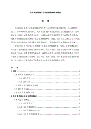 电子商务环境下企业组织结构变革研究.docx