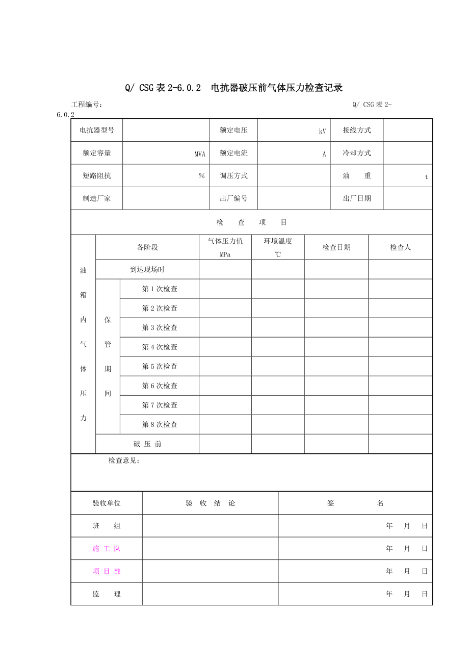 附录F：无功补偿装置安装工程施工记录及质量验评表.docx_第3页