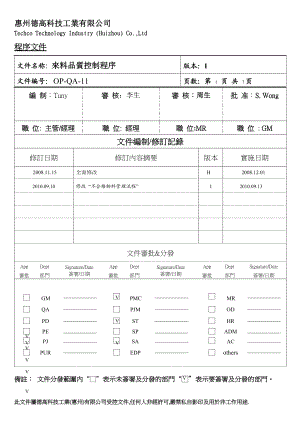 IQC来料品质控制 程序.docx