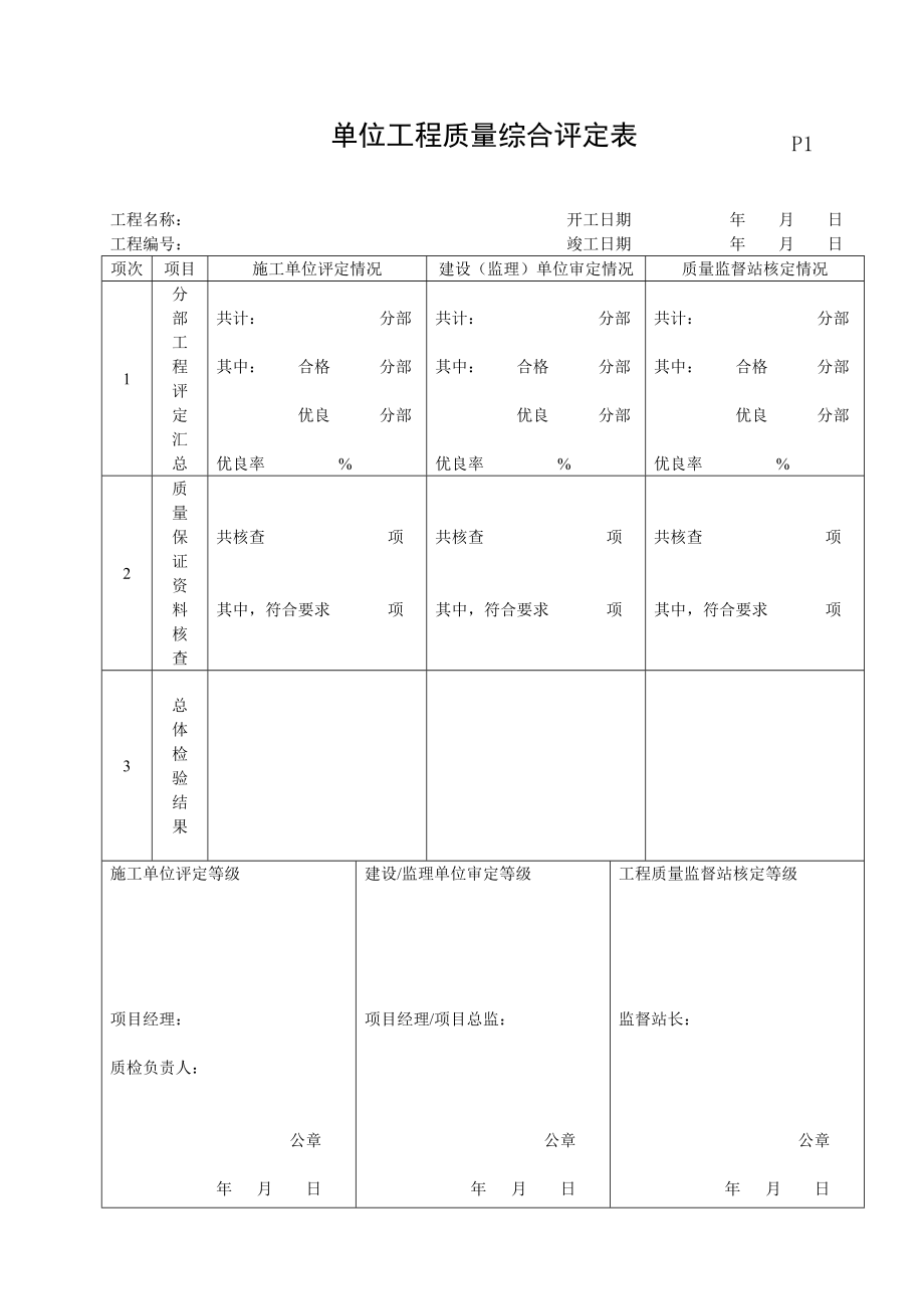 石化设备安装质量评定表.docx_第1页