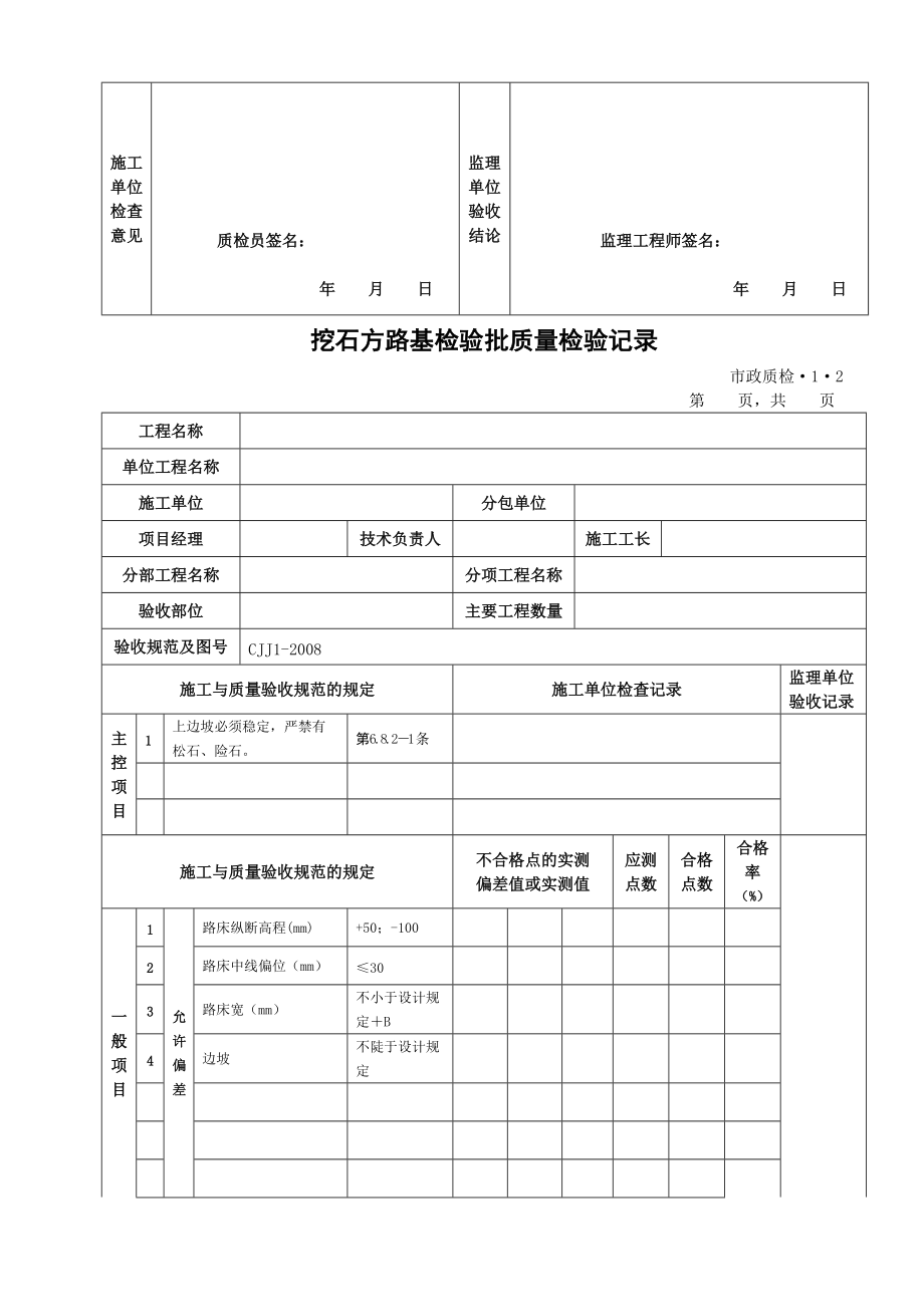 检验批质量检验记录表格新内业表城镇道路工程(CJJ1-20.docx_第2页