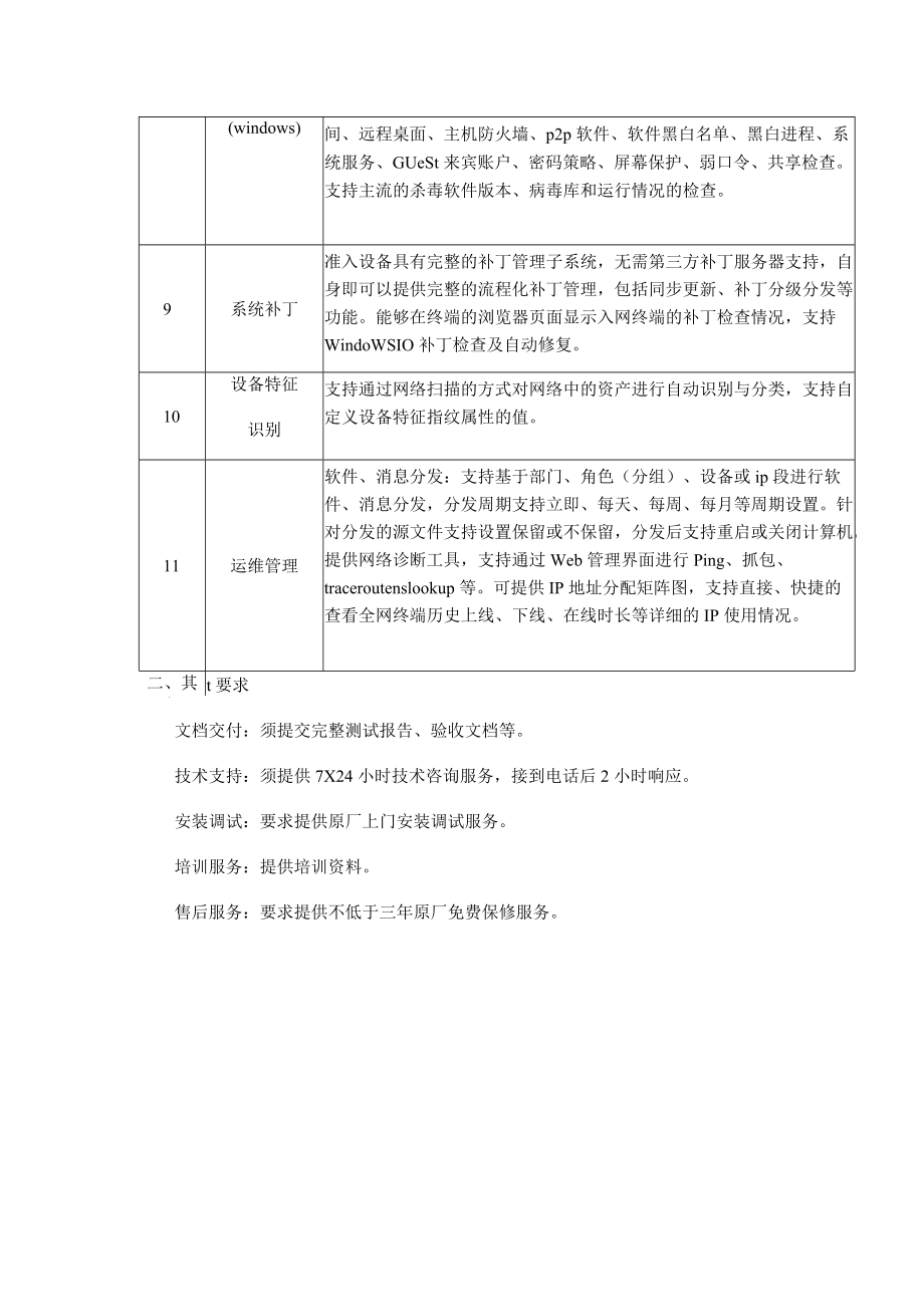 长沙市中心医院2022年信息安全准入客户端授权技术需求表.docx_第2页