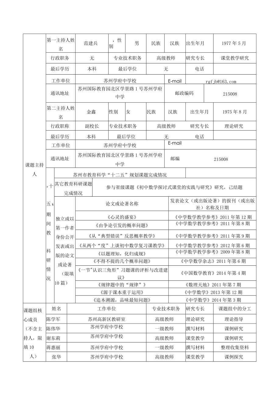 苏州市教育科学“十三五”规划课题申报评审书样式.docx_第3页