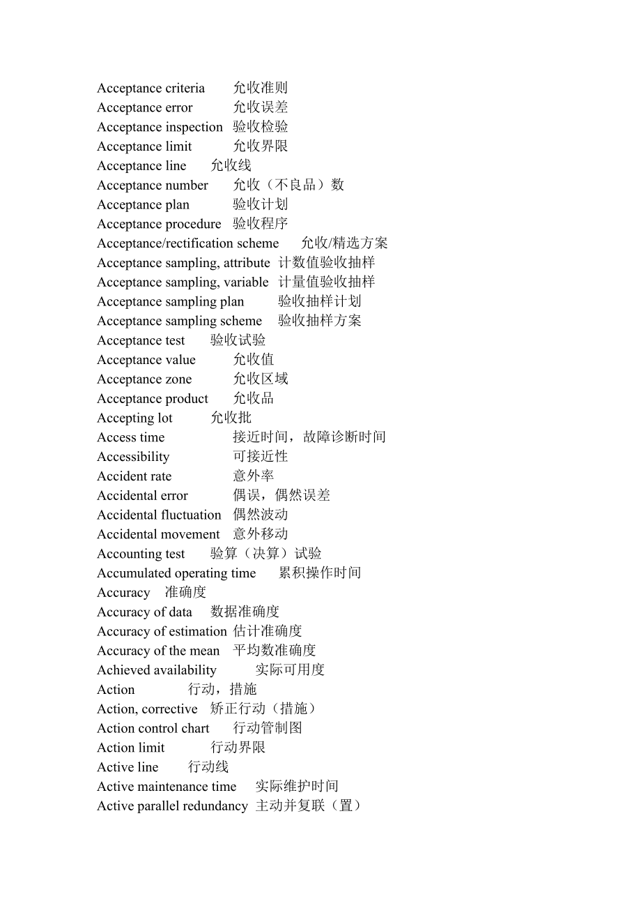 质量英语词汇大全（中英对照）.docx_第2页