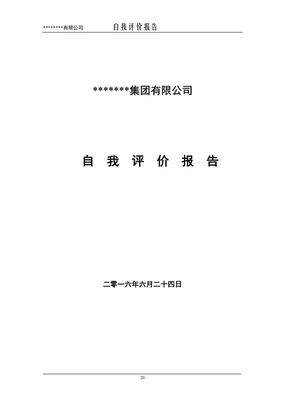 市长质量奖模板公司自我评价报告新.docx_第1页