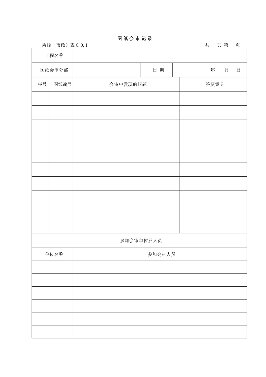 01市政工程质量控制资料用表.docx_第1页