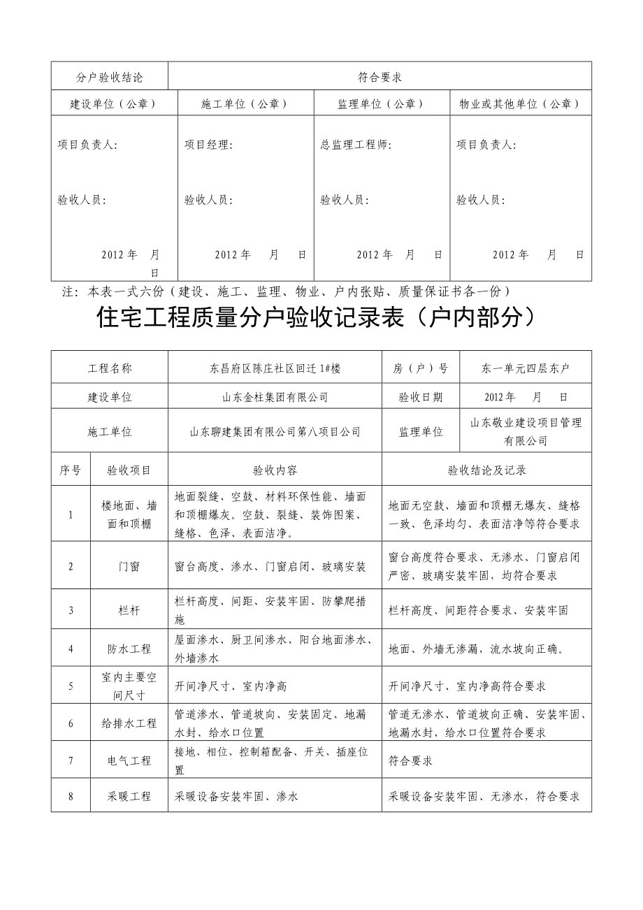 住宅工程质量分户验收记录表(户内).docx_第3页