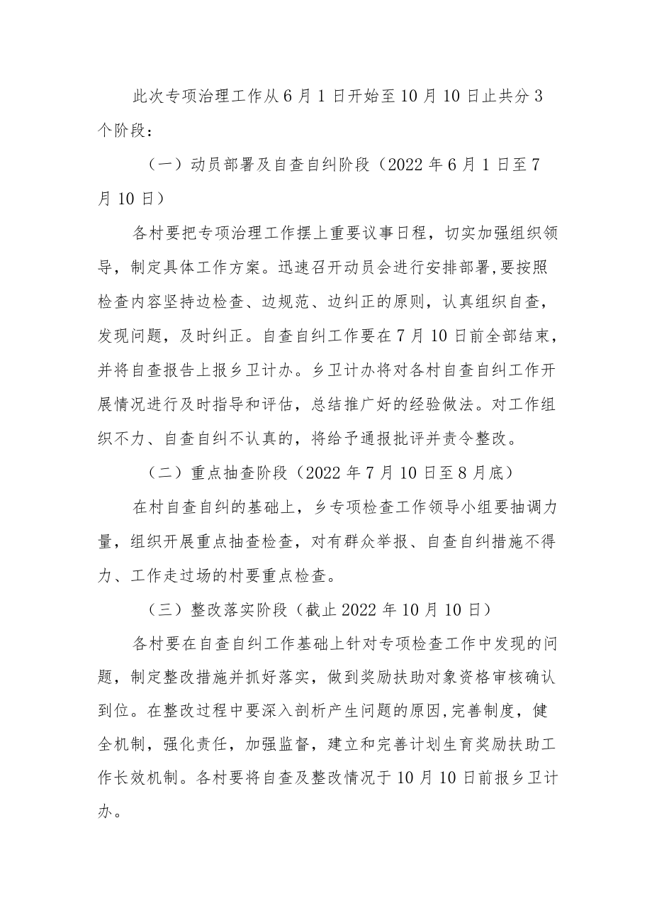 计划生育家庭奖励扶助制度专项治理自查自纠工作方案.docx_第2页