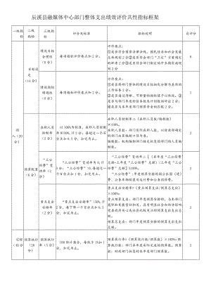 辰溪县融媒体中心部门整体支出绩效评价共性指标框架.docx