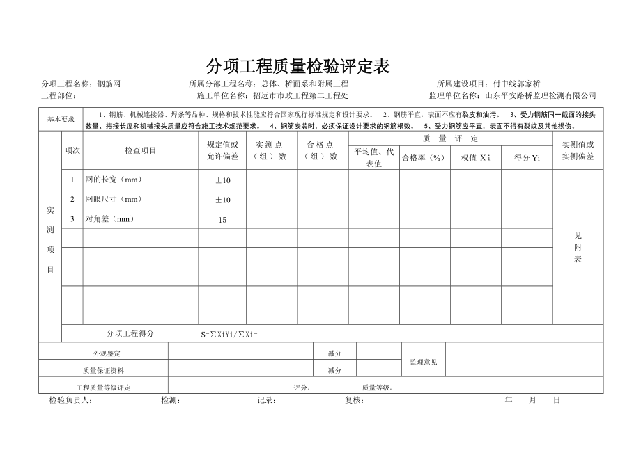 分项工程质量检验评定表横表.docx_第3页