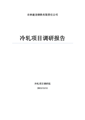 冷轧项目调研报告1107.docx