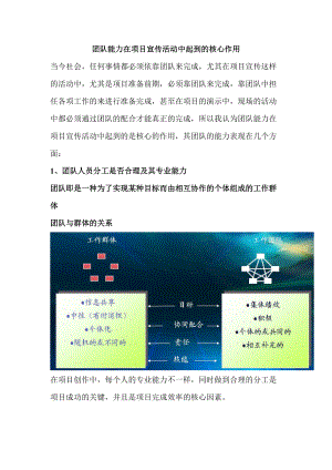 团队能力在项目宣传活动中起到的核心作用.docx