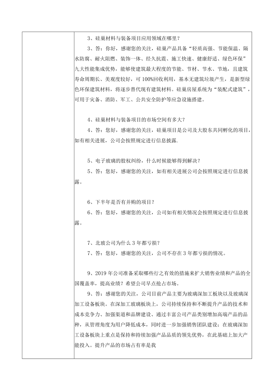 证券简称北玻股份洛阳北方玻璃技术股份有限公司投资者关系活动记录表.docx_第2页