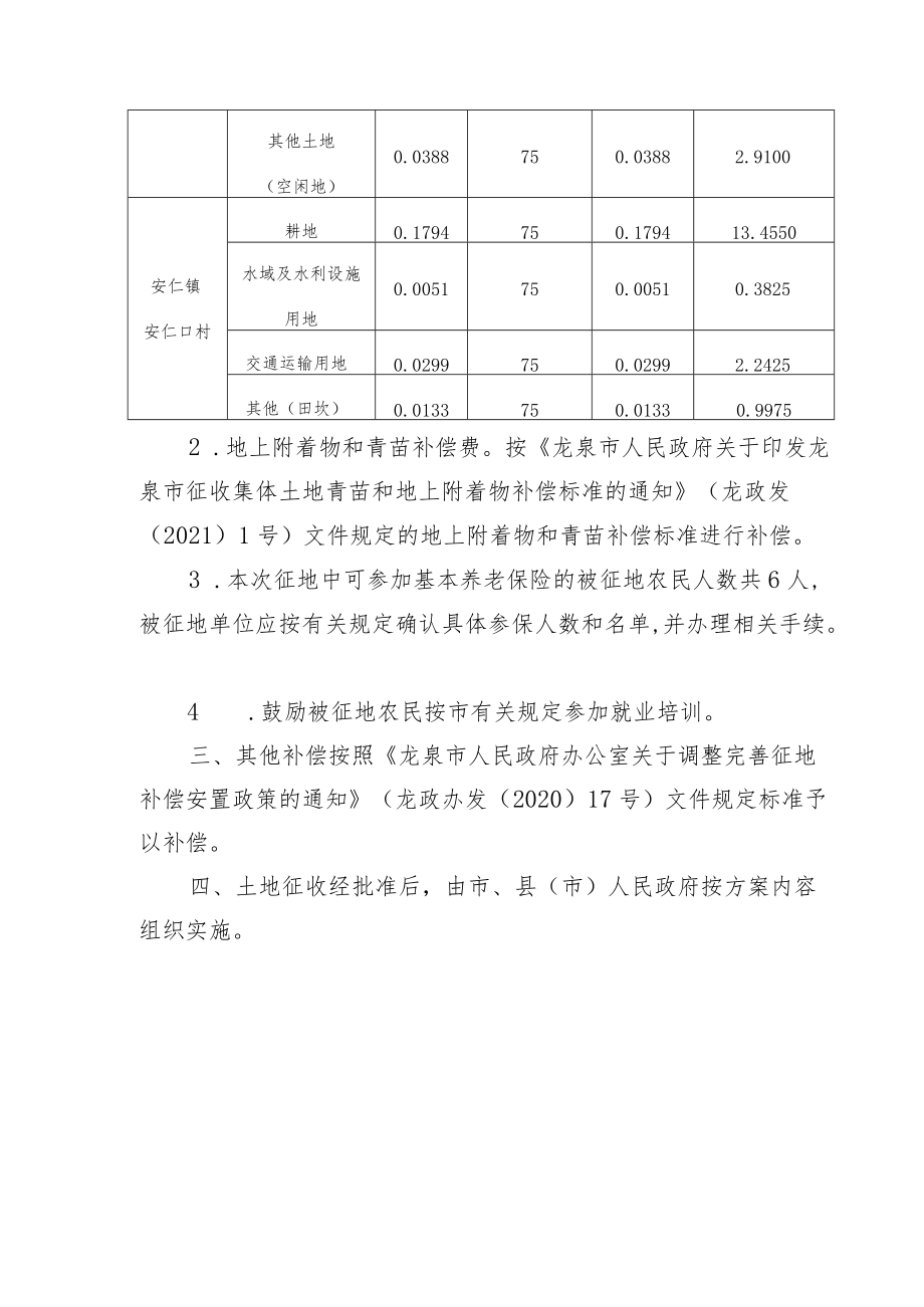 龙泉市安仁镇20221#地块征地补偿安置方案.docx_第2页