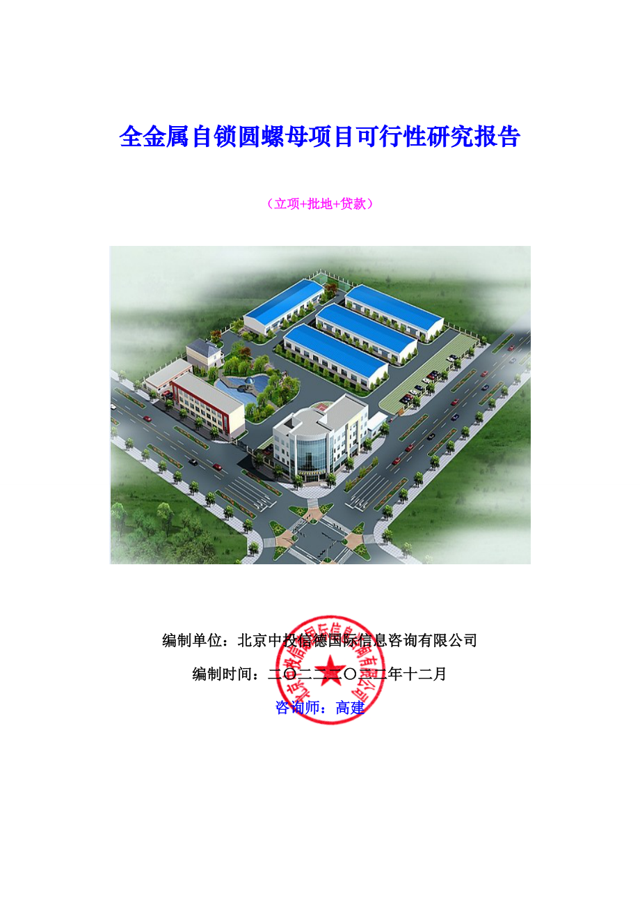 全金属自锁圆螺母项目可行性研究报告.docx_第1页