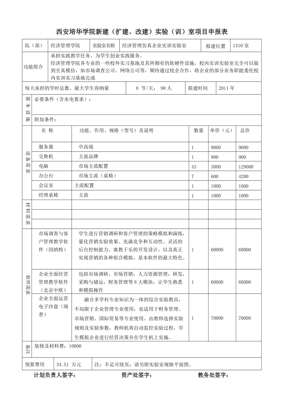 实验室项目计划书(仿真企业实验室).docx_第1页