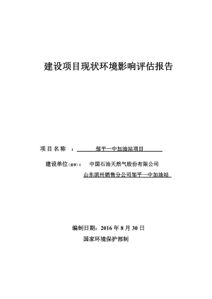 某加油站项目建设项目现状环境影响评估报告.docx