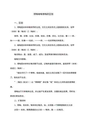 明喻暗喻借喻的区别（2022年）.docx