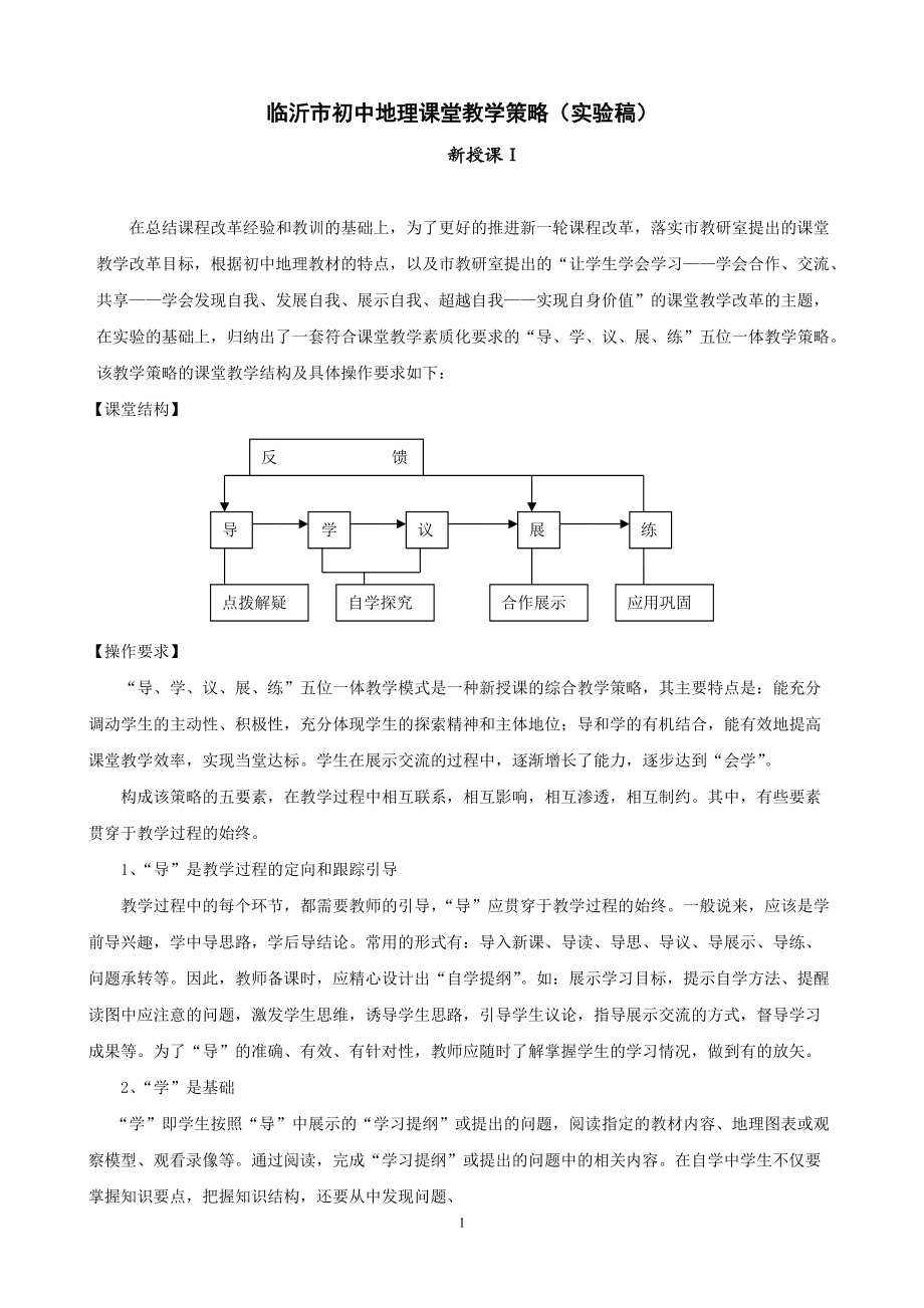 临沂市初中地理课堂教学策略.docx_第1页