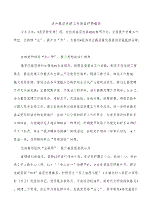 提升基层党建工作质效经验做法.docx