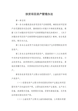 扶贫项目资产管理办法.docx