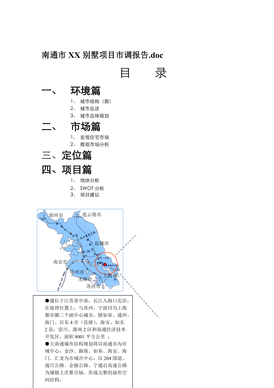 南通市XX别墅项目市调报告.docx_第1页