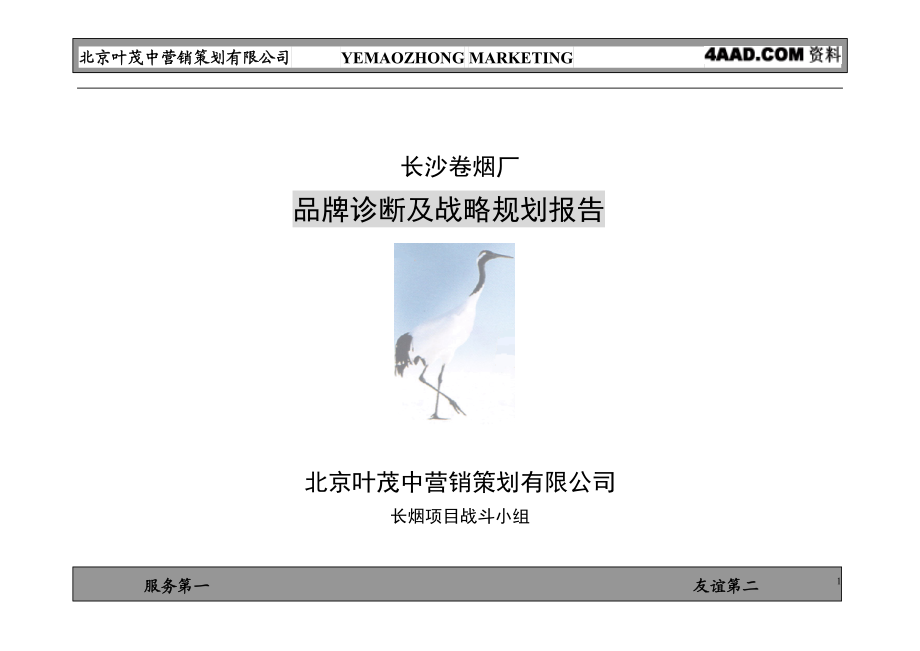 白沙品牌的诊断规划之1品牌诊断及战略规划报告.docx_第1页