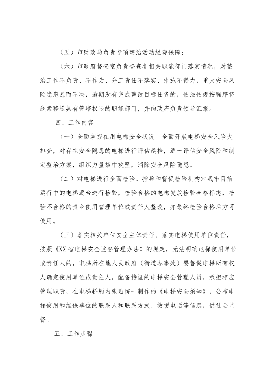 XX市电梯安全风险隐患排查整治专项行动方案.docx_第3页