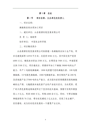 辣椒深加工项目可行性报告.docx