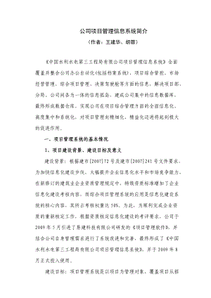 公司项目管理信息系统简介.docx