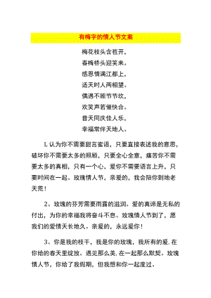 有梅字的情人节文案.docx