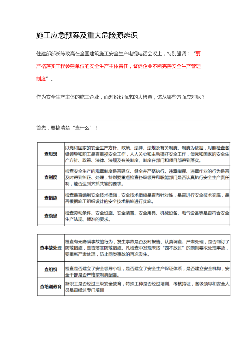 施工应急预案及重大危险源辨识.docx_第1页