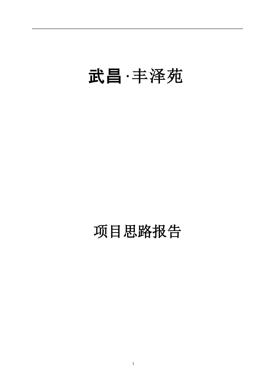 武昌·丰泽苑项目思路报告(1).docx_第1页