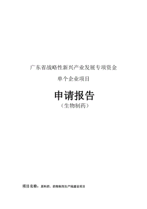 广东省单个企业项目申请报告.docx