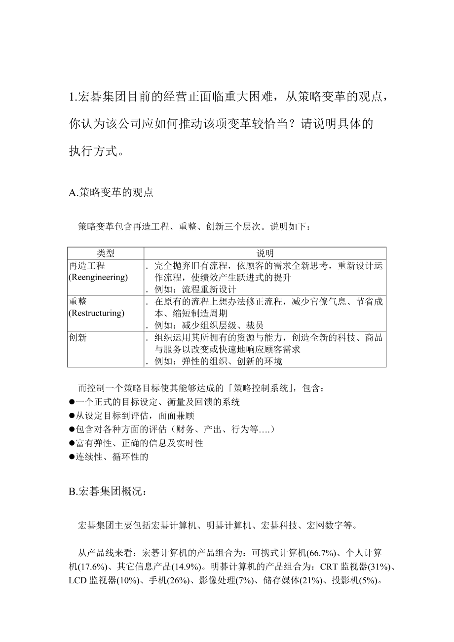 宏碁集团策略变革推广方案书(doc 22).docx_第1页