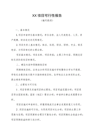 XX项目可行性报告（编写提纲）.docx