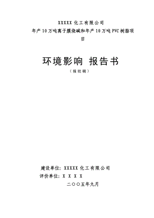 年产10万吨离子膜烧碱和年产10万吨PVC树脂项目.docx