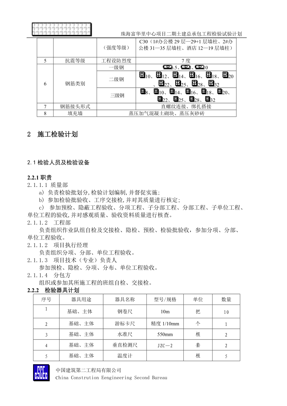 某中心项目二期检验试验计划报告.docx_第3页