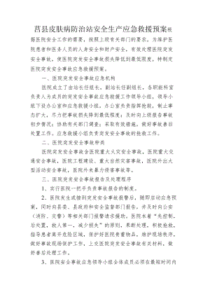 莒县皮肤病防治站安全生产应急救援预案.docx